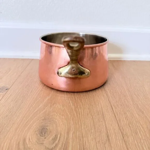 VTG Copper w/ Brass ODI Sauce Pan Korea - 5 1/4” X 3” - Picture 5 of 13